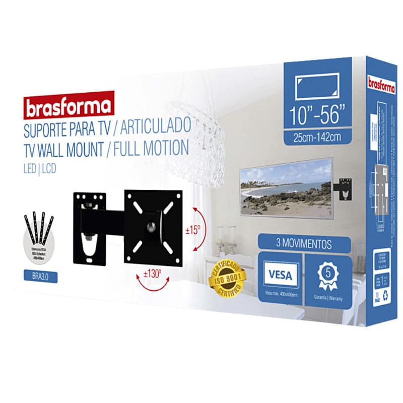 Suporte Tv Led Brasfort   Sup.Tv.LCD 10a56 (3.0) Articulado