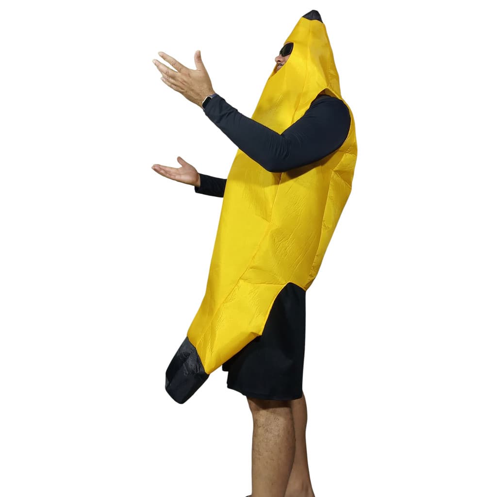 1 Fantasia Banana Adulto Cor Amarelo pra Festas Enentos Divertidondo Em Carnaval