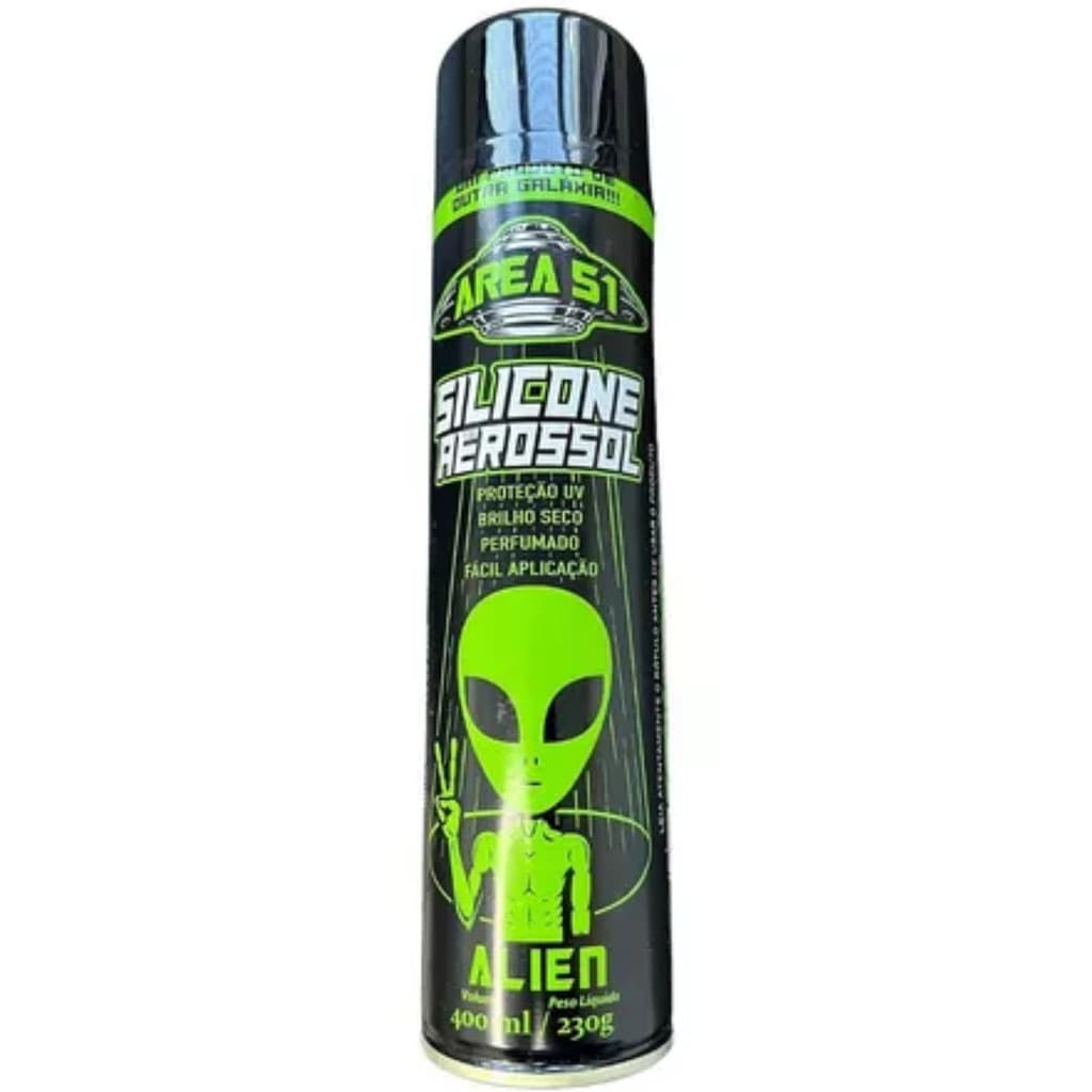 Silicone Spray 400ml Area 51 Alien – Lubrificação e Proteção Duradoura em Superfícies Múltiplas