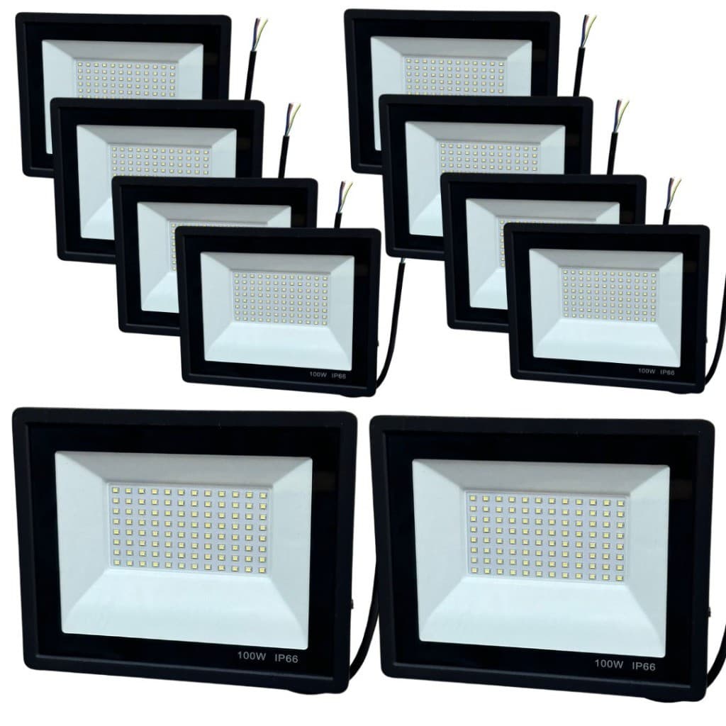 10 Refletor Led Projetor Holofote 100w 6500lm Biv 6500k Rm-1