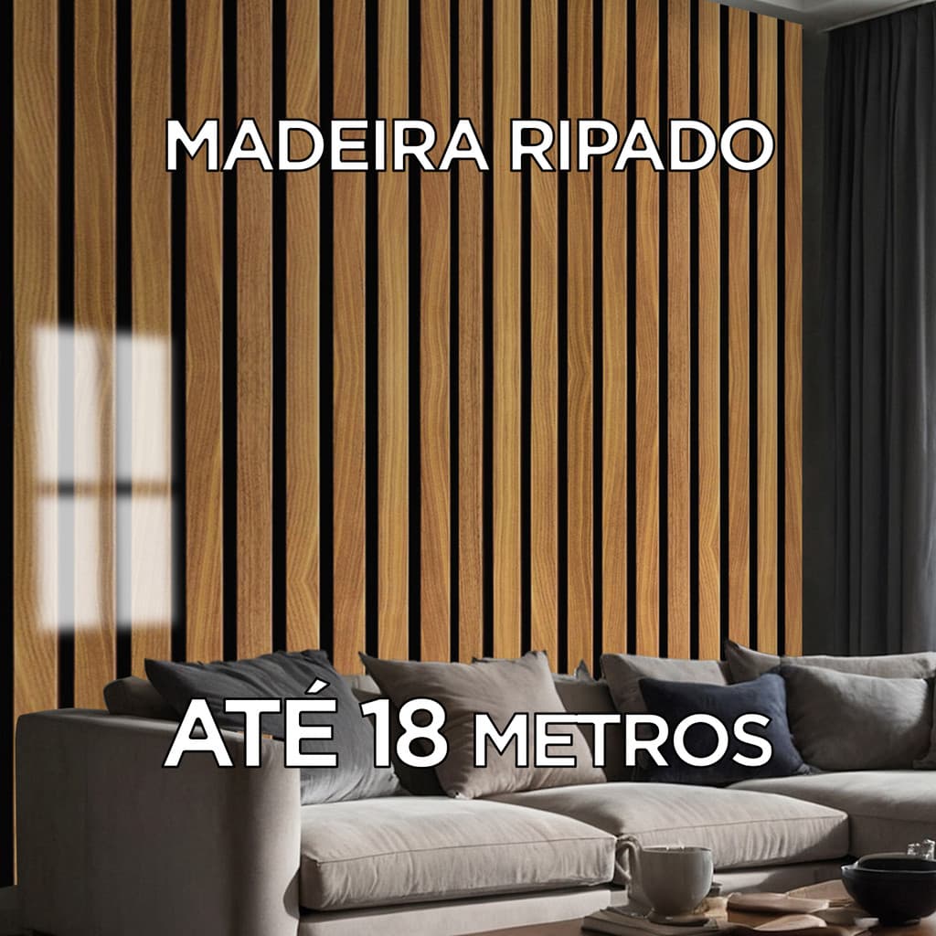 Ripado Autocolante 18m Madeira | Papel de Parede Estilo Ripado c/ Acabamento Fino
