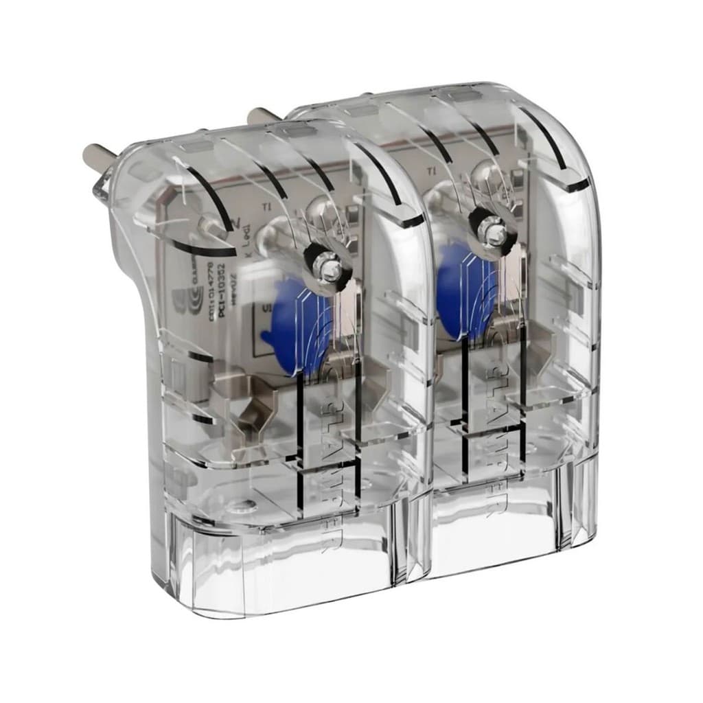 Kit 2 Protetores Surto Dps Tomada IClamper Pocket Fit 2P Bivolt 10A 4,5ka Transparente Classe III Clamper