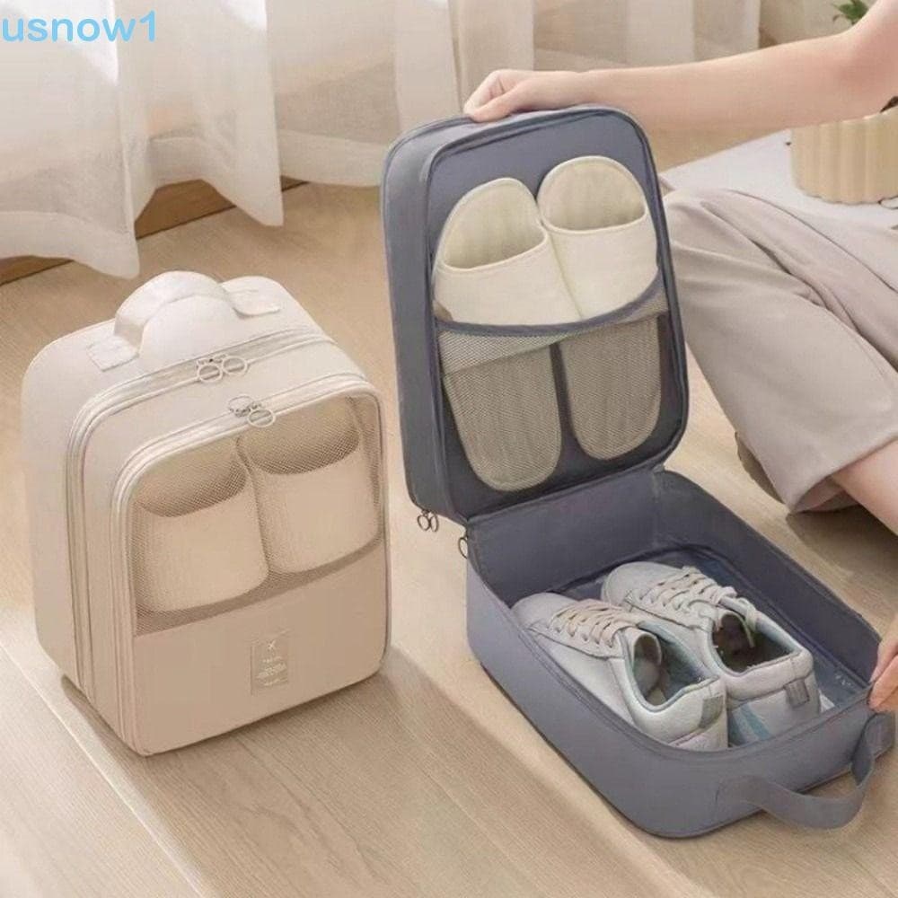 Bolsa De Armazenamento De Sapatos USNOW , Sapato De Viagem Suspensa De Camada Dupla , Com Embalagem Que Economiza Espaço
