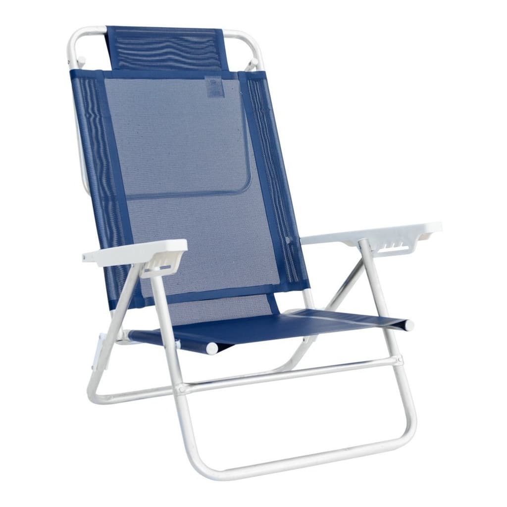 Cadeira De Alumínio Reclinável Summer 6 Posições Praia Mor Cor Azul