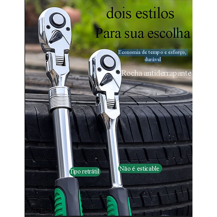 72 dentes retrátil chave de catraca conjunto soquete 1/4 3/8 1/2 unidade ferramenta tubo reparo do carro chave soquete a