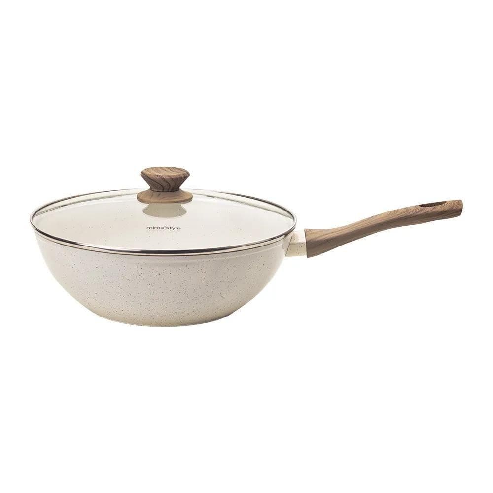 Frigideira Wok Cerâmica Indução Antiaderente 28cm Mármol Cook 4,15L Mimo Style