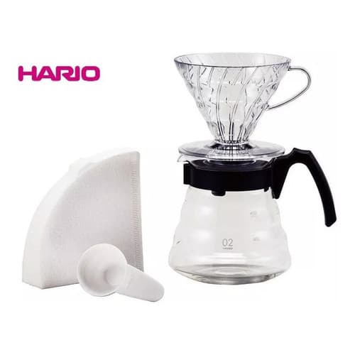 Kit Cafeteira Hario V60 Jarra+tampa+suporte+colher+40 Filtro