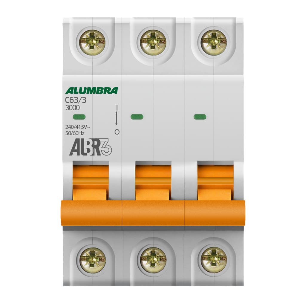 Disjuntor Tripolar 3P 63A Curva C ALBR3 Alumbra