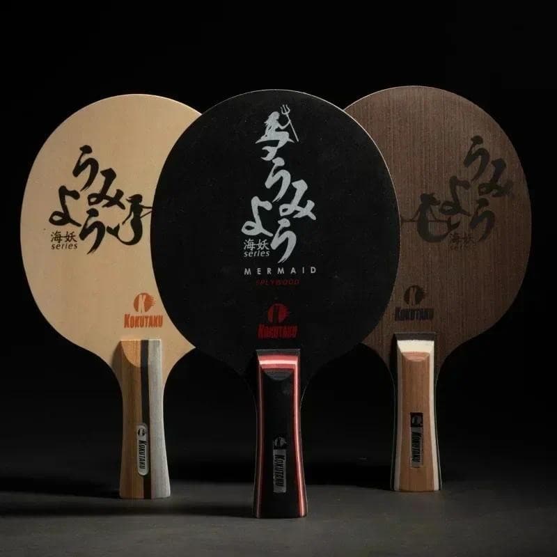Kokukutaku MERMAID Mesa De Tênis De Raquete Puro Carbono Preto Madeira Ping Pong