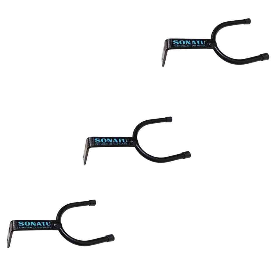 Suporte Parede para Instrumento de Corda Individual Violão Baixo Guitarra - 3 Peças