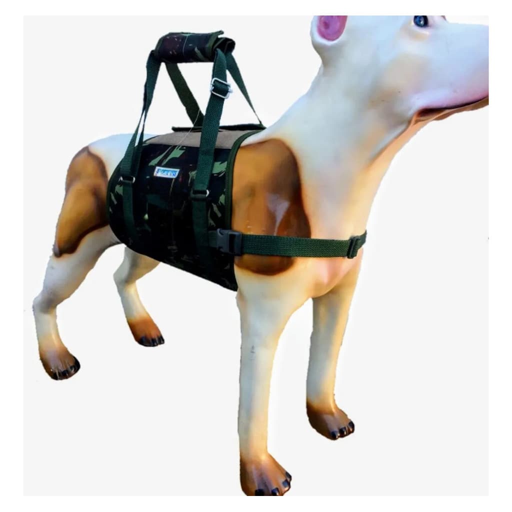 Peitoral com suporte para auxiliar cachorros com dificuldade para se levantar e para andar, cor camuflada, Karppovet