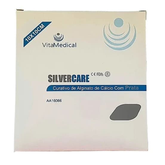Alginato de cálcio com prata 10x10cm 1 unidade VitaMedical