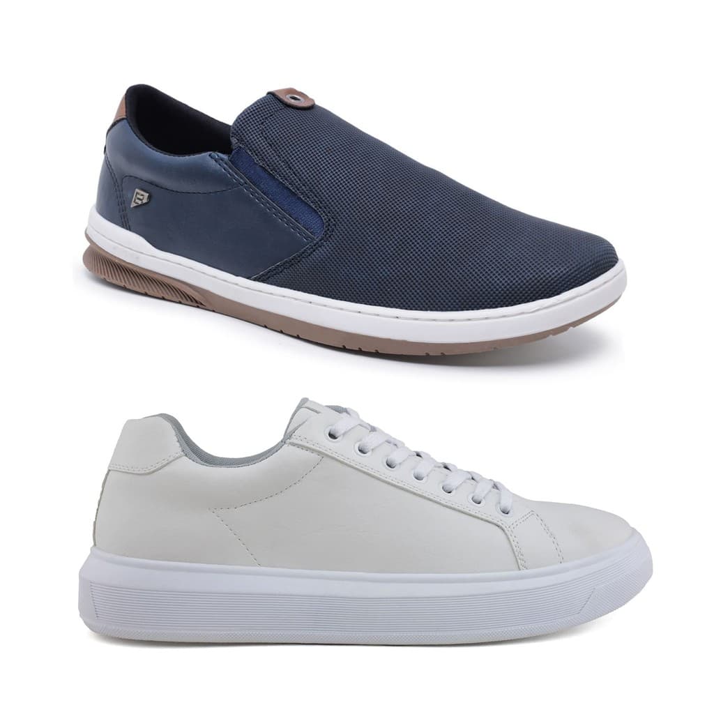 Kit 2 Tênis Masculino High Soft & Sapatênis Slip-On Urban