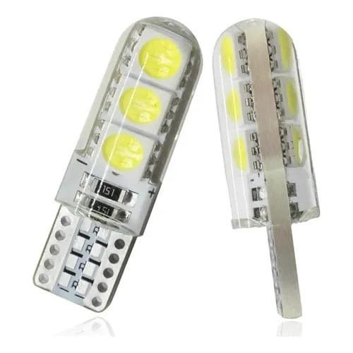 Par Pingo T10 6 Leds Canceller Silicone Cambus Branco Puro
