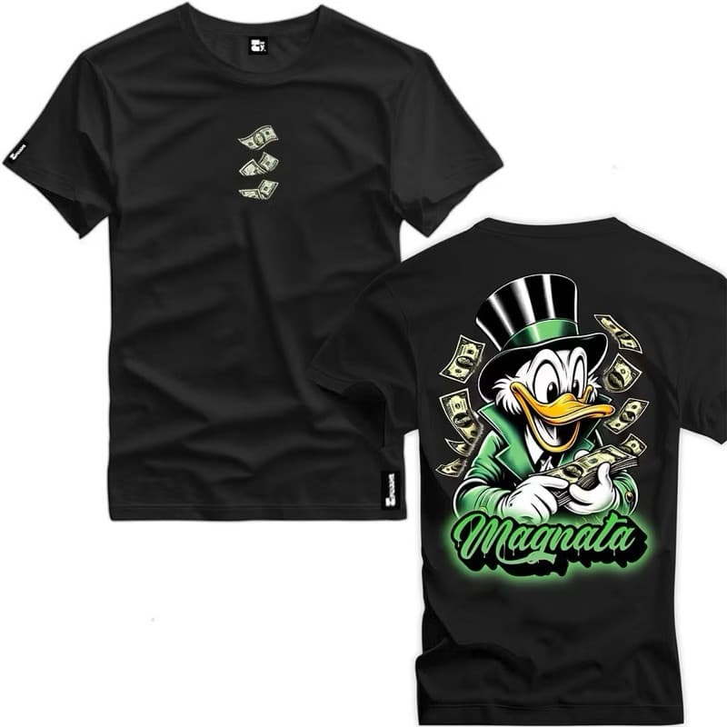 Camiseta Masculina Dollar Tio Patinhas frente verso estampada Casual Premium
