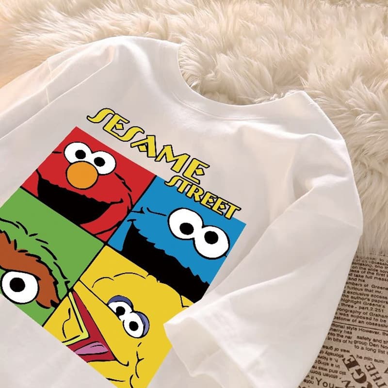 Camiseta Coreana Vila sesamo Street Graphic moda Camisa sesame street