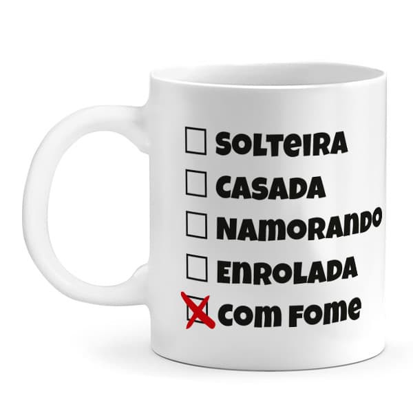 Caneca Checklist com Fome