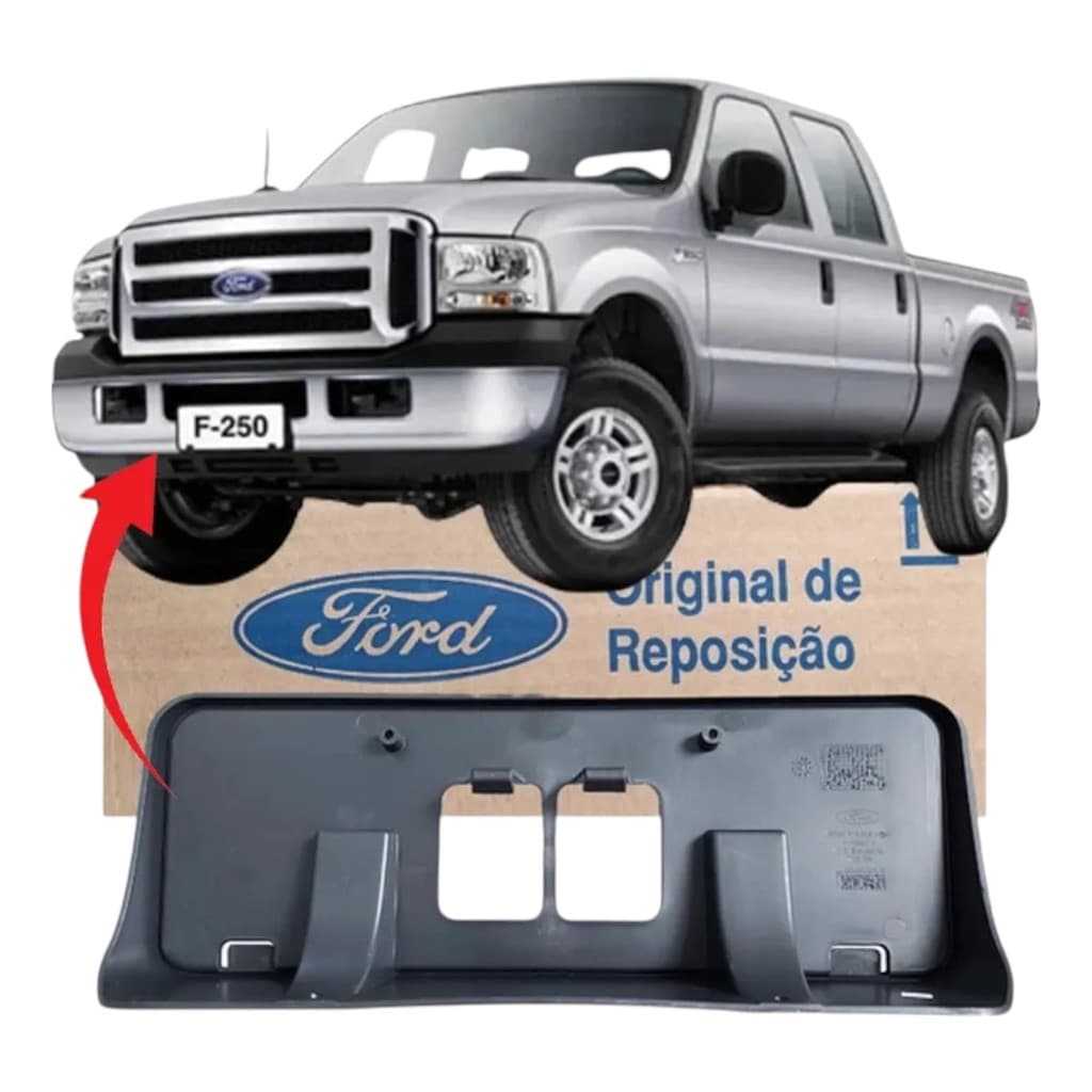 Suporte Da Placa Dianteira Ford F250/350/4000 Original 06/19-6C3517A385AB5YG