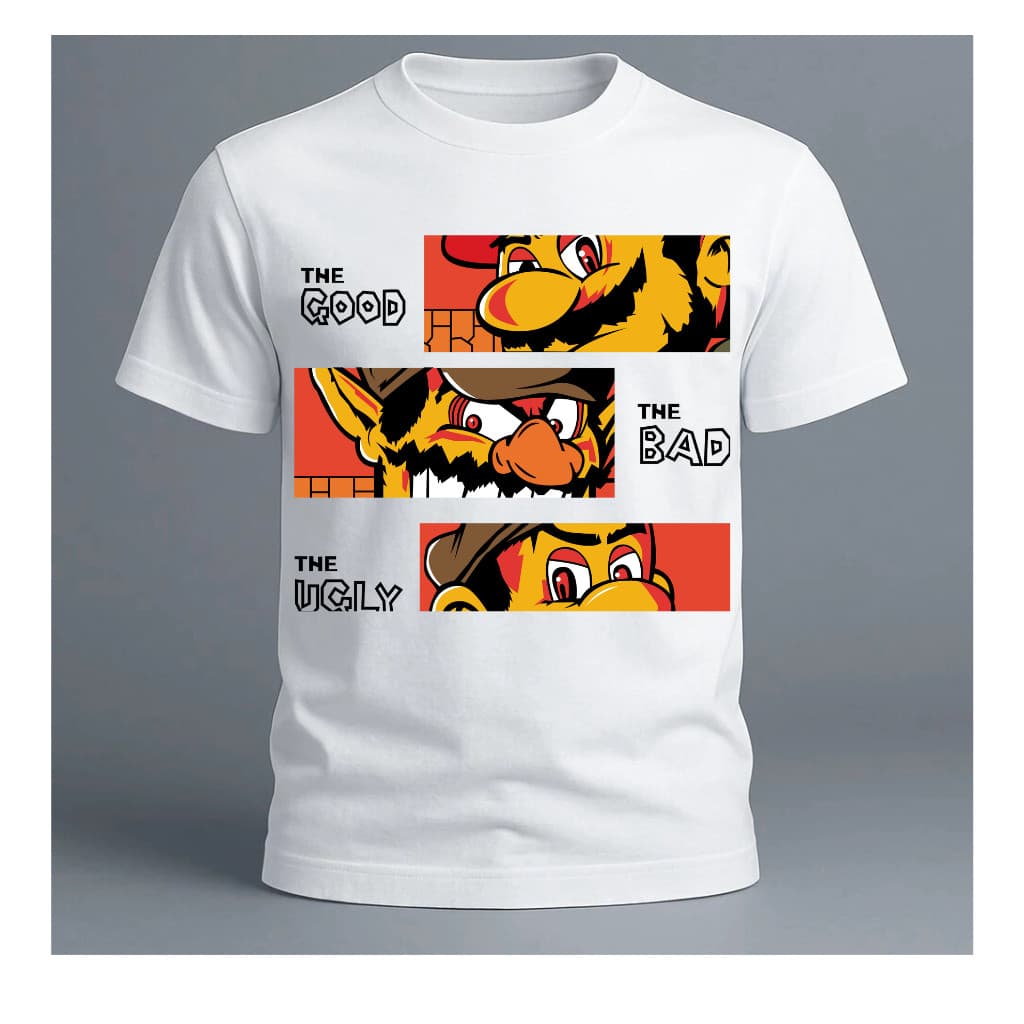 Camiseta masculina The Good , Gamer , Super Mario, camisa masculina blusa masculina 100%ALGODÃO blusa premium