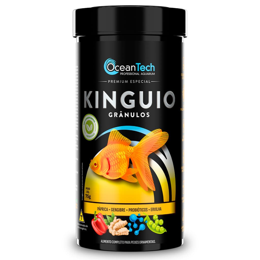Ração Kinguio Grânulos 75g Oceantech Peixe Dourado Carpa Koi