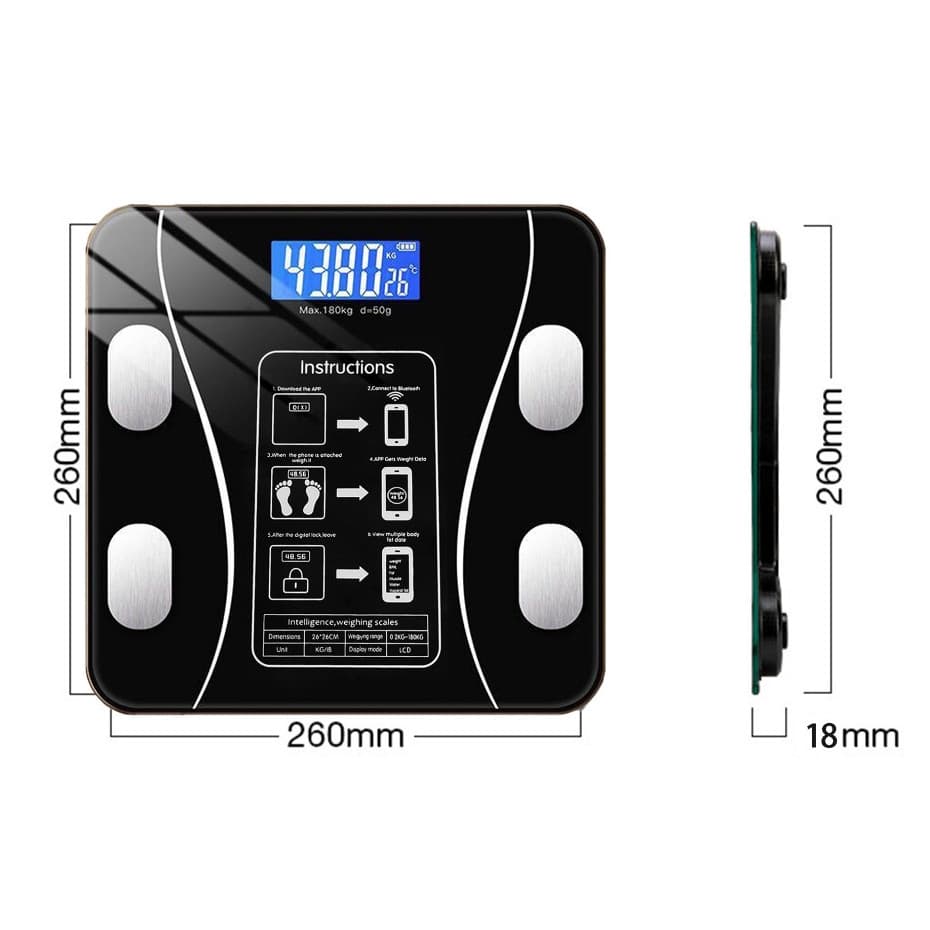 Balança Digital Medidora Corporal Bioimpedância balança digital corporal balança corporal até 180kg FAST