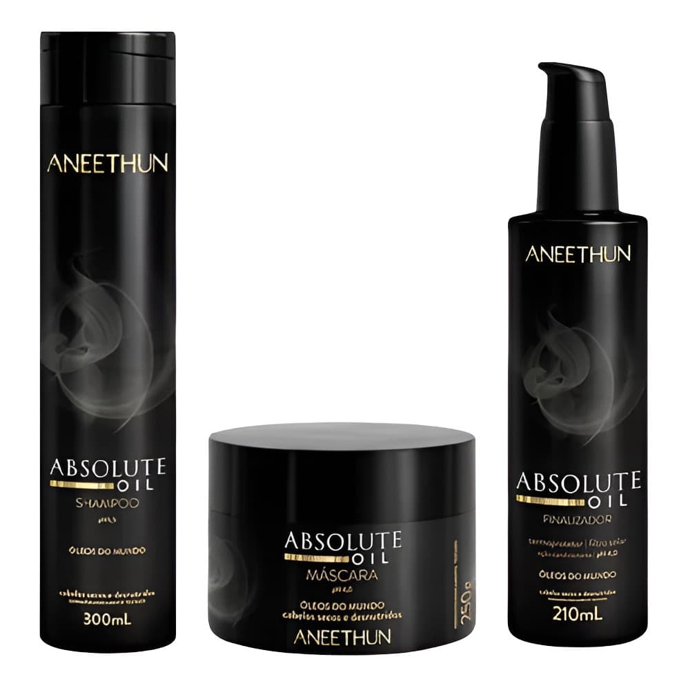 Kit 3 Aneethun Absolute Oil Shampoo Máscara Finalizador