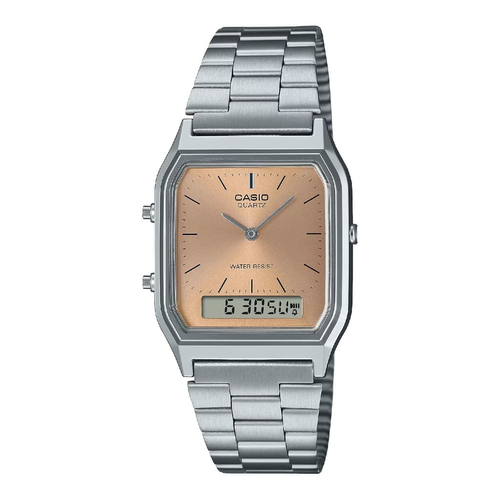 Relógio Casio Vintage AQ-230A-4AMQYDF Prata e Rose