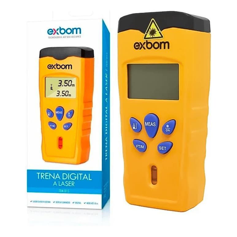 Trena Digital a Laser 18m Exbom TEM-D15 Nível Área e Volume