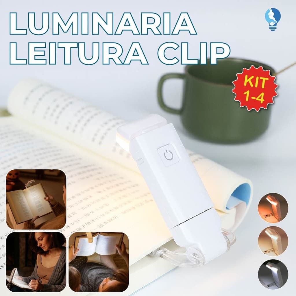 Luminária Luz Led Leitor Prendedor Clips para Leitura Flexível USB Bivolt