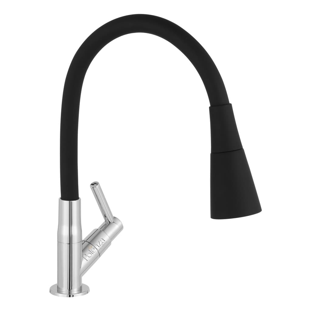 Torneira Pia Cozinha Bancada Gourmet 2 Jatos Flexível Preto 1068 C65