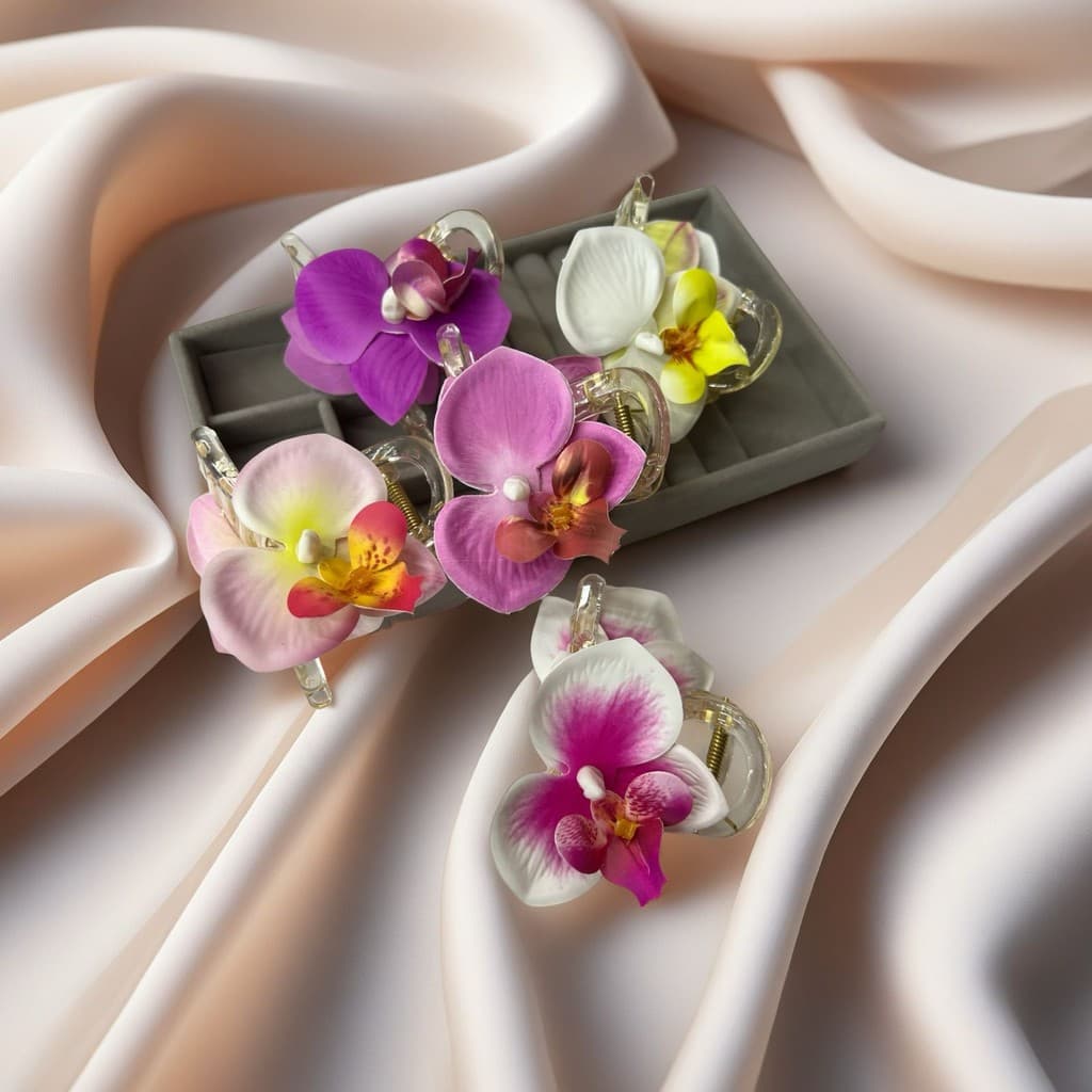 Presilha De Cabelo Flor Estilo Rosa Orquídea Grampo piranhas Casamento Praia