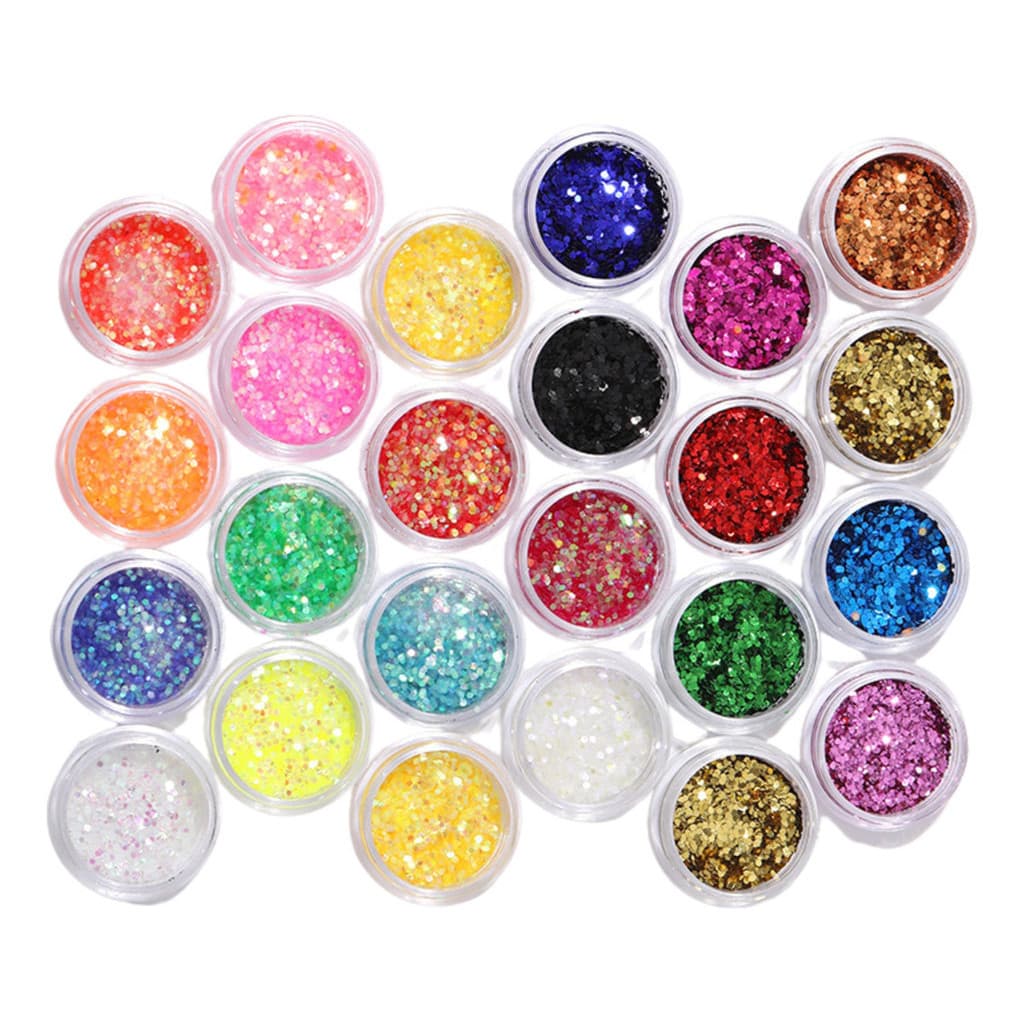 Kit 24 Glitter Cores Para Unhas Decorações Encapsulamento