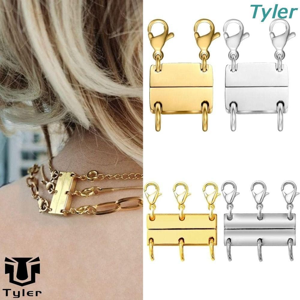 TYLER Separador De Colares , Em Camadas De Ouro/Prata Múltiplos Cordões Pulseiras Conector De Jóias De Bricolagem