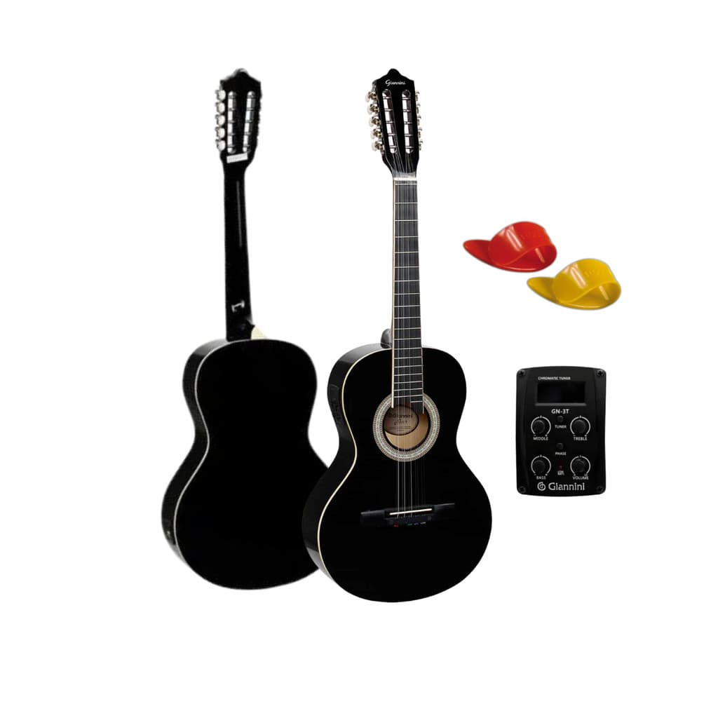 Viola Elétrica Giannini VS-14 EQ BK Preta brilhante com afinador digital embutido