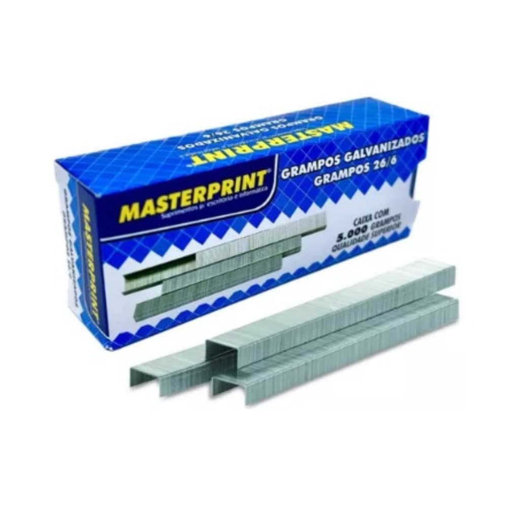 Grampo Para Grampeador Galvanizados 26/6 5000 UN Masterprint