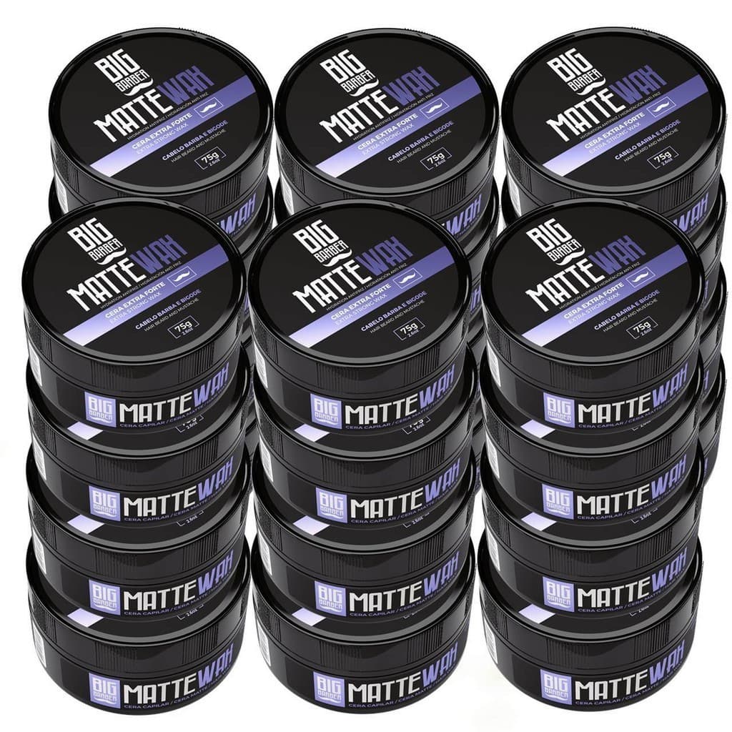 Cera Capilar Matte Wax Big Barber 75g Efeito Seco Caixa Com 24 Unidades