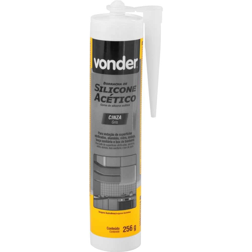 Borracha de Silicone Acético Cinza 256 g - VONDER