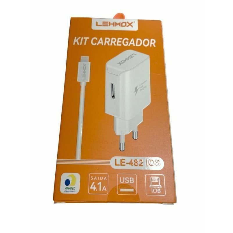 Kit Carregador IOS Lightning Fonte + Cabo Carregamento Turbo