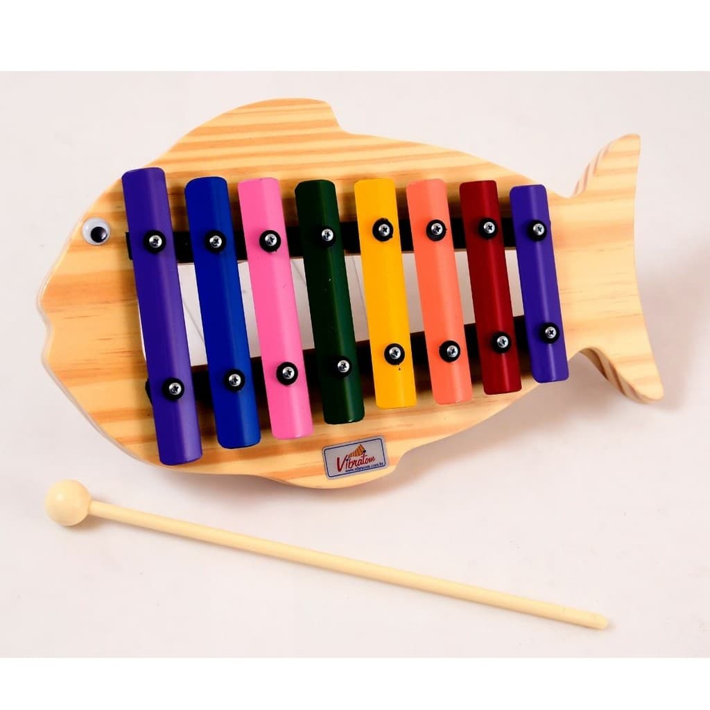 Instrumento Musical Infantil Metalofone Xilofone Peixe - Instrumento Afinado