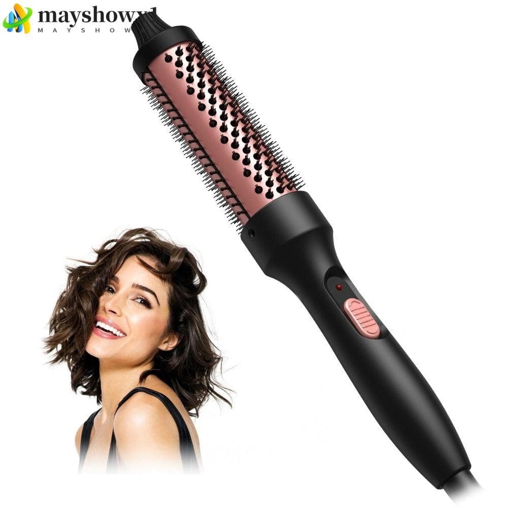 MAYSHOWX1 Escova Elétrica, Redonda 32mm Aquecida Modelo 3 em 1 Volume Curl e Reta Ultra Light