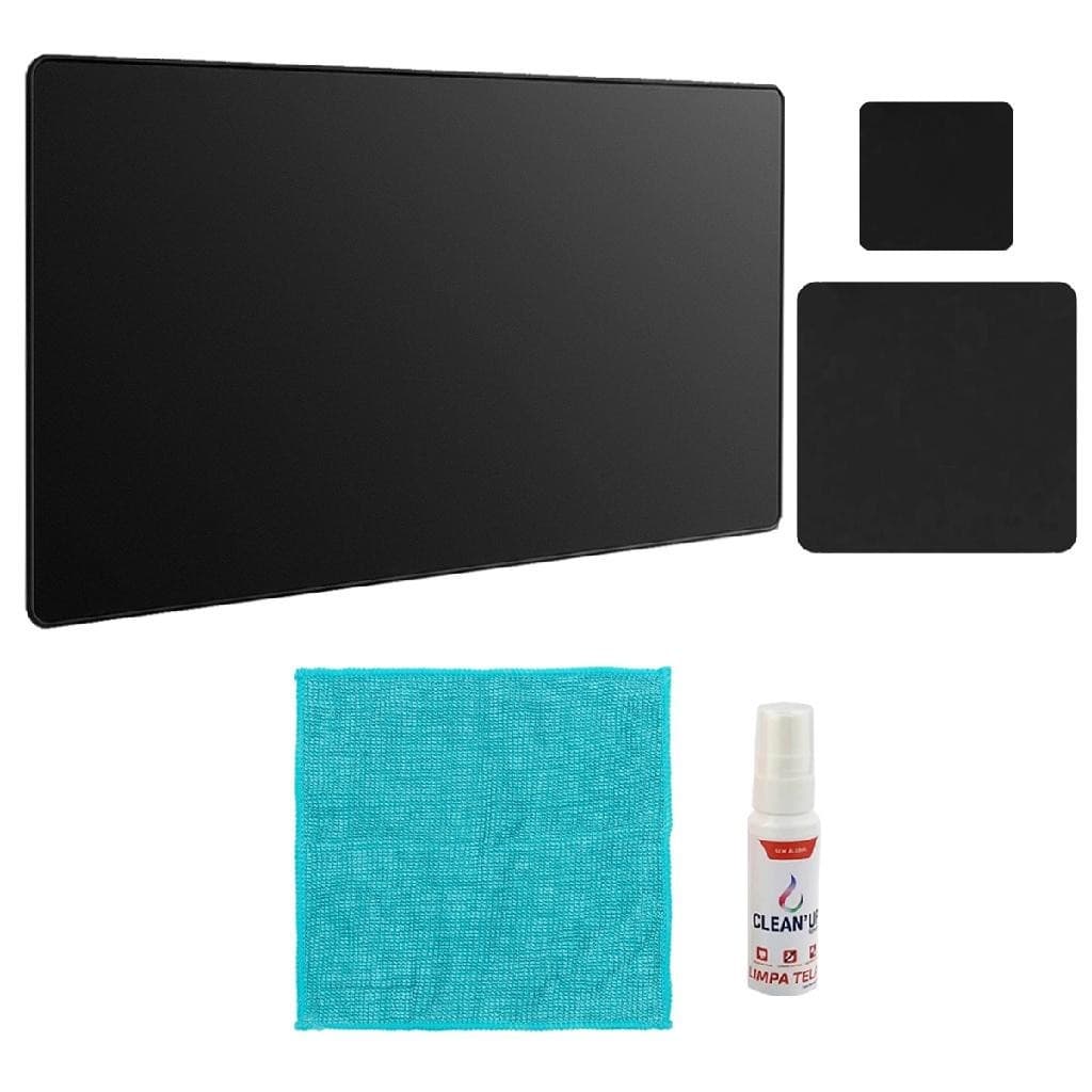 Kit Mousepad 43x30 + 20x20 e Spray Lenço Limpa Notebook Game