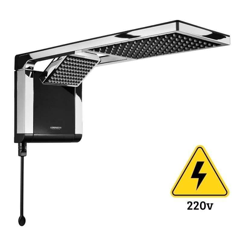 Chuveiro Lorenzetti Acqua Duo Preto/Cromado 220V 7800W