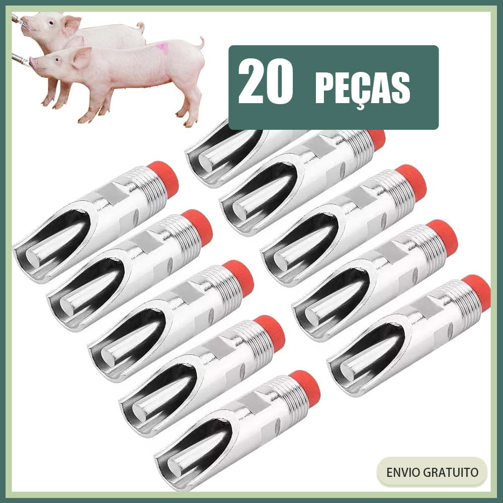 20x Comedouro de água em aço inoxidável Comedouro de água para porcos Comedouro de água para porcos