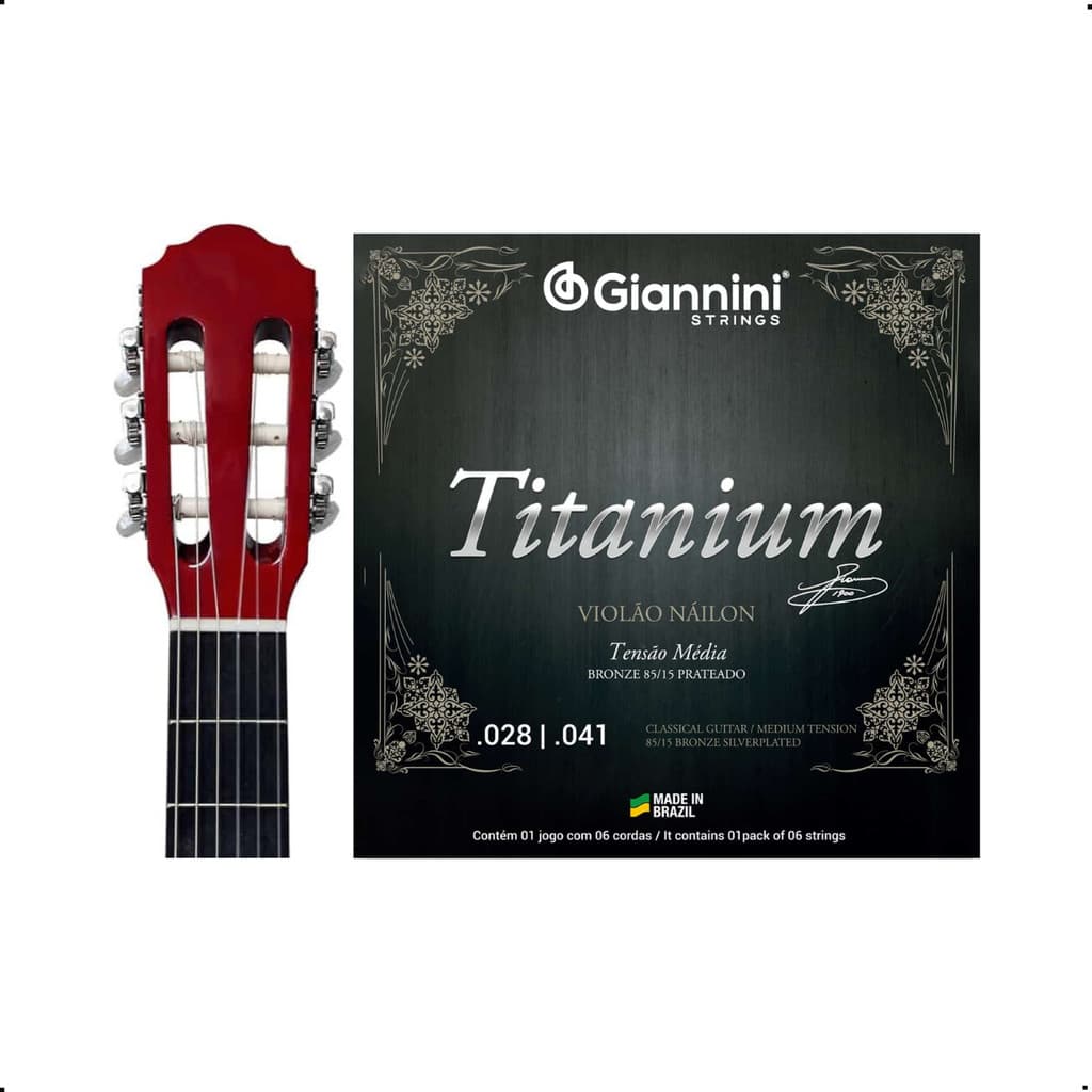 Encordoamento Violão Nylon Giannini Titaniun tensão Média