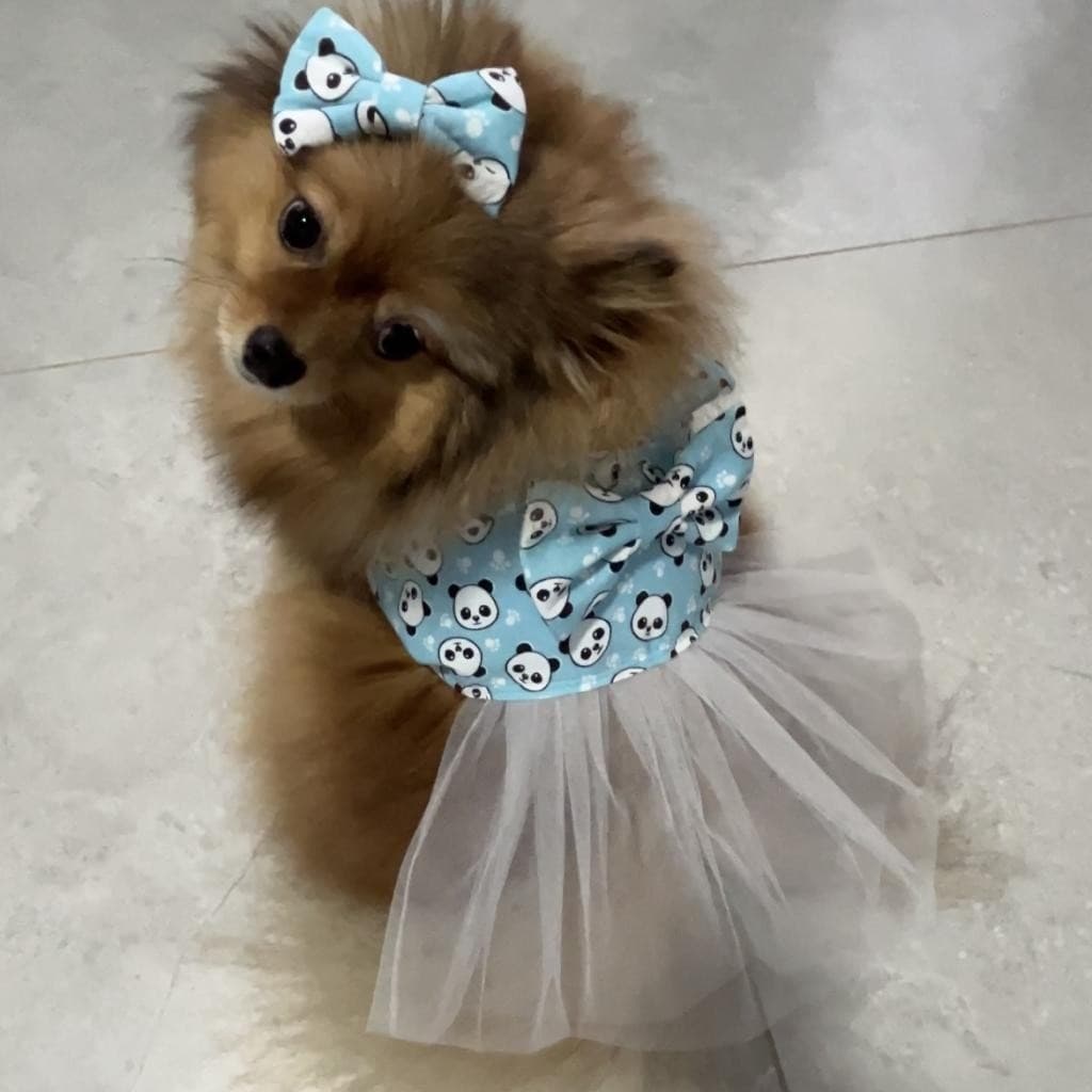 Roupa De Cachorro Fêmea | Vestido Pet | Laço Pet | Vestido Estilo Princesa Estampado