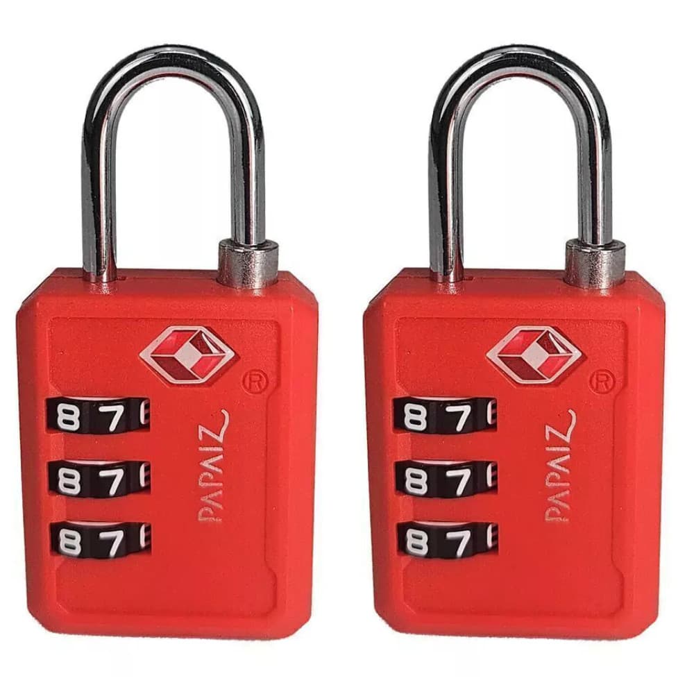 Kit 2 Cadeados TSA com Segredo 30PL Vermelho Papaiz
