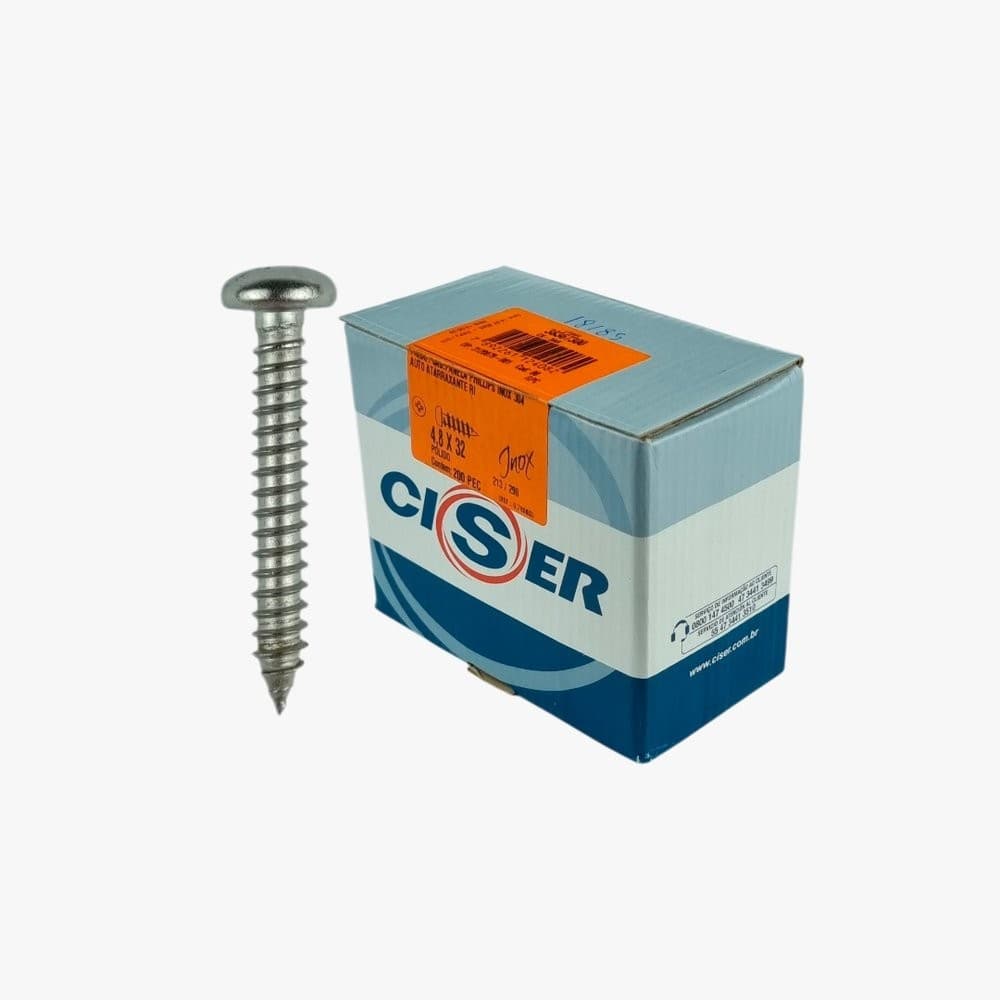 Parafuso Inox AAT Panela Phillips 4,8X32 (Caixa c/ 200 Peças)