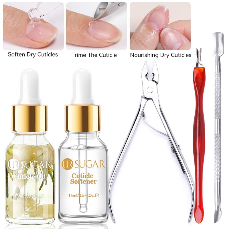 UR SUGAR 15ml Conjunto De Amaciante De Cutículas Para Unhas Óleo Nutricional De Regeneração Ferramentas Arte Em