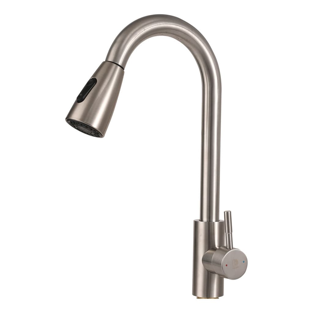 Torneira Gourmet Monocomando Extensível Escovada De Inox 304