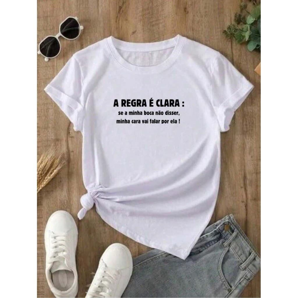 Camisa Unissex  Tshirt 30.1  s Femininas Casuais Frases Engraçadas As Regras São Claras Premium Envio Ime